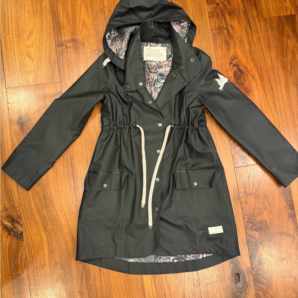 Odd Molly sz 0 Black Hooded Raincoat
